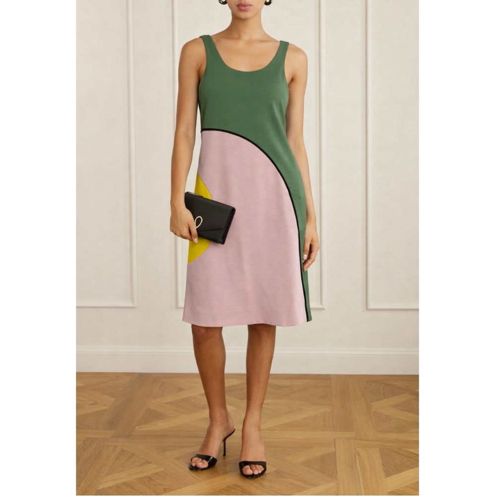 Marni Colorblock Sleeveless Midi Dress